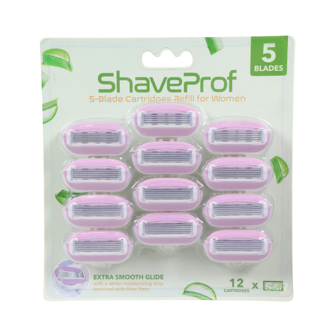 ShaveProf 5-blade Cartridges Refill with Aloe Vera Strip for Women